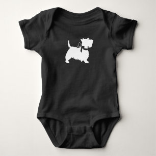 Scotty Dog Baby shower Puppy Scottish Terrier Gray Romper
