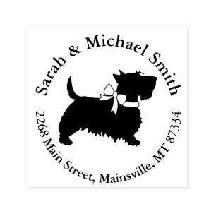 Scotty Dog Baby shower Puppy Scottish Terrier Gray Zelfinktende Stempel