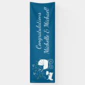 Scotty Dog Baby shower Scottish Terrier Blue Spandoek (Verticaal)