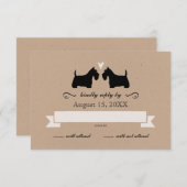 Scotty Dog Silhouettes Wedding RSVP Reactie (Voorkant / Achterkant)