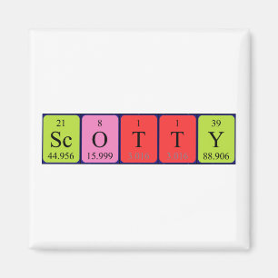 Scotty periodieke table name magnet magneet