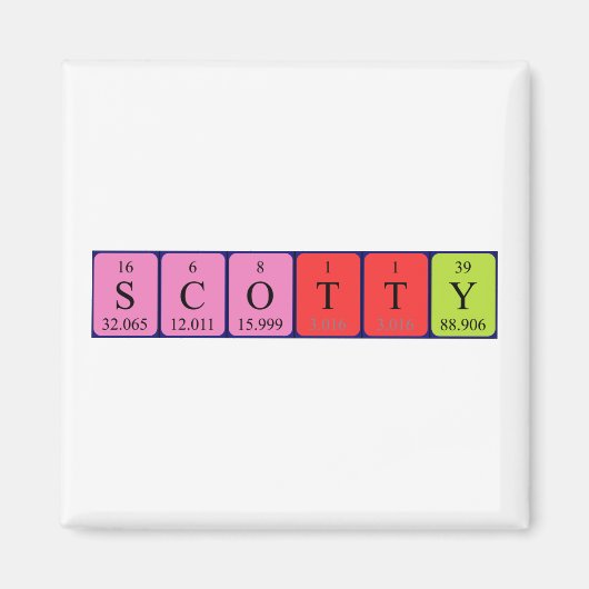 Scotty periodieke table name magnet magneet (Voorkant)