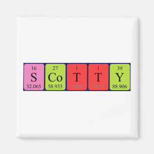 Scotty periodieke table name magnet magneet
