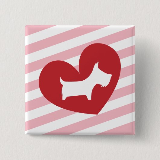 Scotty Valentijn Vierkante Button 5,1 Cm (Voorkant)