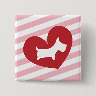 Scotty Valentijn Vierkante Button 5,1 Cm