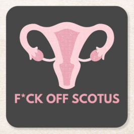 SCOTUS Abortus Ban Protest Vierkante Kartonnen Onderzetter