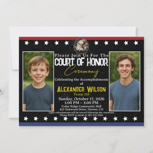 Scout Achievement Ceremony Invitation with Photos (Devant)