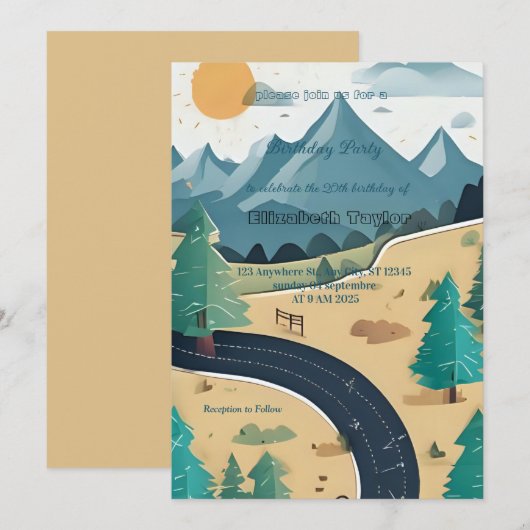 scout Camping party birthday invitation Kaart (Voorkant / Achterkant)