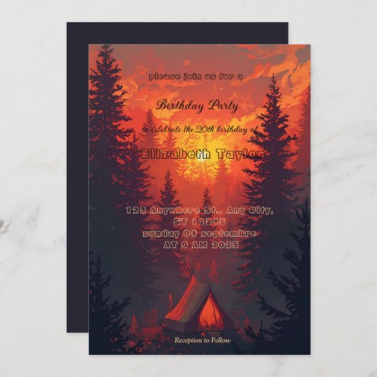 scout comping party invitations kaart (Voorkant / Achterkant)