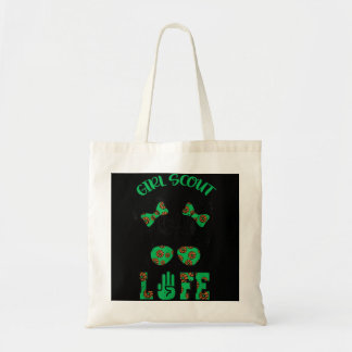 Scout Cookie Girl Troop Leader Kidlife Messy Bun Tote Bag