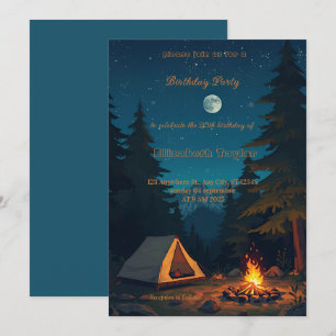 Scout kampeerfeest verjaardagsuitnodiging kaart