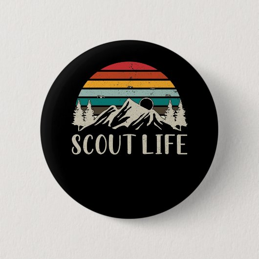 Scout Natuur Forest Mountain Camper Adventure Ronde Button 5,7 Cm (Voorkant)