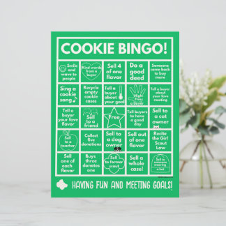 Scouting - Cookie Booth Bingo op briefhoofd