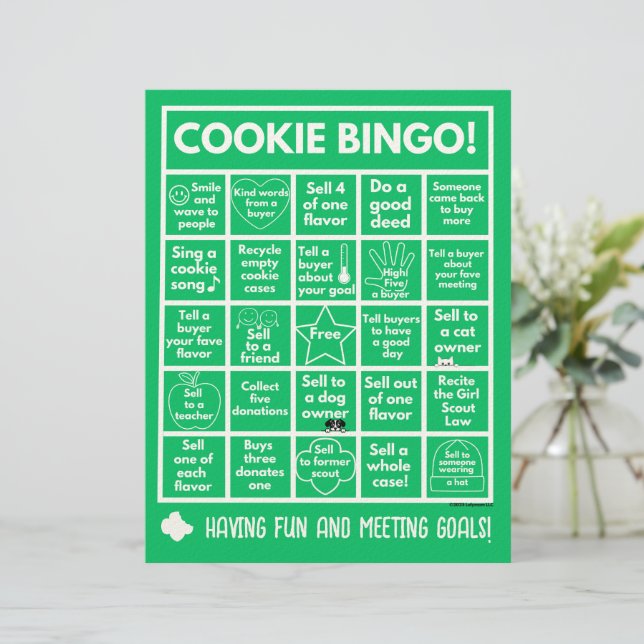 Scouting - Cookie Booth Bingo op briefhoofd (Staand voorkant)