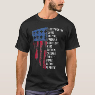 Scouting US America Flag Scouting Law T-shirt