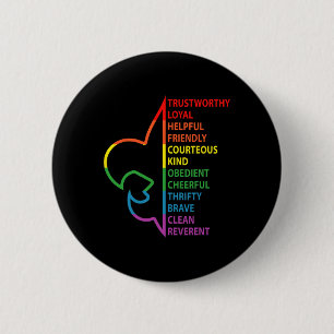 Scouting Wet Scouting Kamperen Regenboog Kleurrijk Ronde Button 5,7 Cm