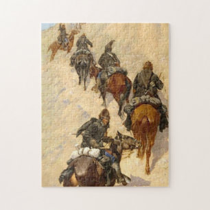 Scouts die de berg Frederic Remington beklimmen Legpuzzel