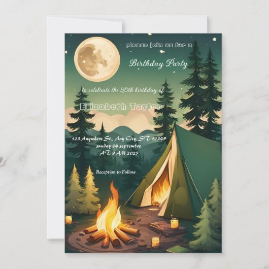 scouts Fête de camping invitation (Devant)