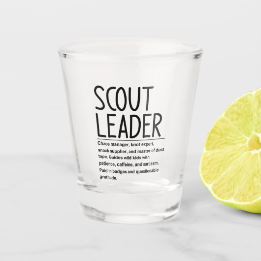 Scoutsleider Shot Glas (Voorkant)