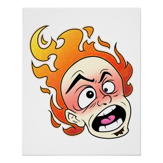 Scovillelicic Fire Head Zazzle Glossy Poster (Devant)