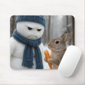 Scowling Snowman With a Bunny Muismat (Met muis)