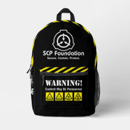 SCP Secure. Contain. Protect. Paranormal Backpack Bedrukte Rugzak