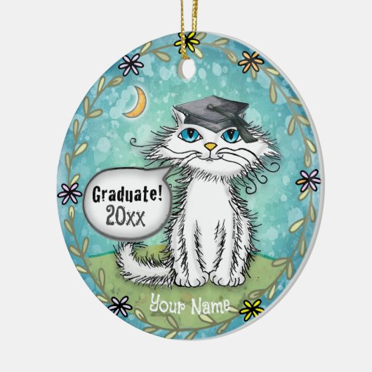 Scraggles Cat graduation ornement (Gauche)