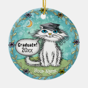 Scraggles Kat afstudeerversiering Keramisch Ornament