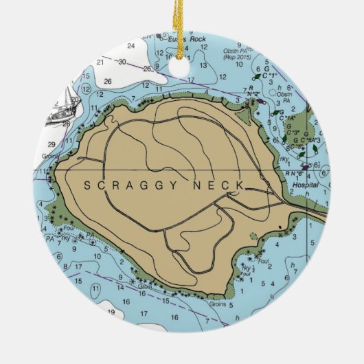 Scraggy Neck Buzzards Bay MA Keramisch Ornament (Achterkant)