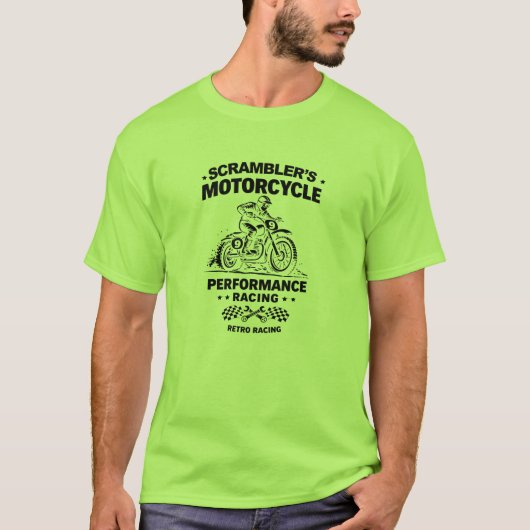 Scramblers Motorfiets Prestatie Racing T-Shirt (Voorkant)