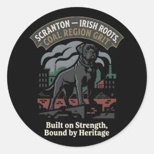 Scranton Ierse wortels kolenregio grit Ronde Sticker