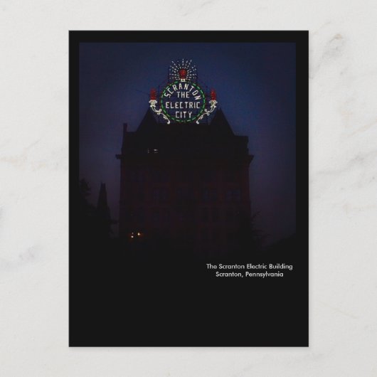 Scranton PA Carte postale - Cité électrique (Devant)