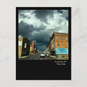 Scranton, PA-dramatische hemel boven West Side Briefkaart