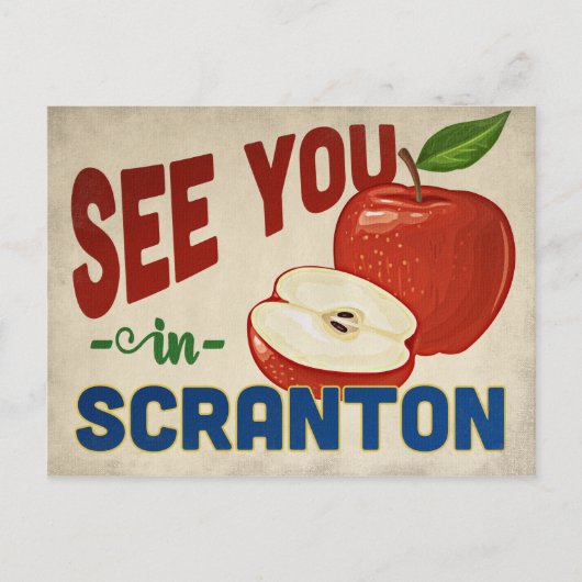 Scranton Pennsylvania Apple - Vintage Travel Briefkaart (Voorkant)