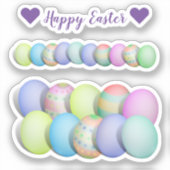 Scrap Boeking Gekleurde Eieren Pasen Sticker (Voorkant)