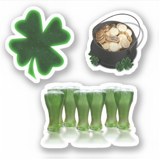 Scrap Booking Green Beer St. Patrick's Day Sticker (Voorkant)