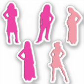 Scrap Booking Vrouwen Silhouet Sticker (Voorkant)