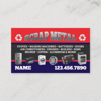 Scrap Metal Pickup Business Cards English-Spanish Visitekaartje
