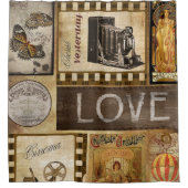  scrapbook Collage Love Chocolate Cinema Douchegordijn (Voorkant)