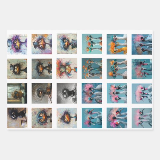 Scrapbook Design Wackadoodle Levendig gekleurd Inpakpapier Vel (Voorkant 2)