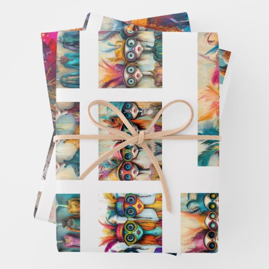 Scrapbook Design Wackadoodle Levendig gekleurd Inpakpapier Vel (In situ)