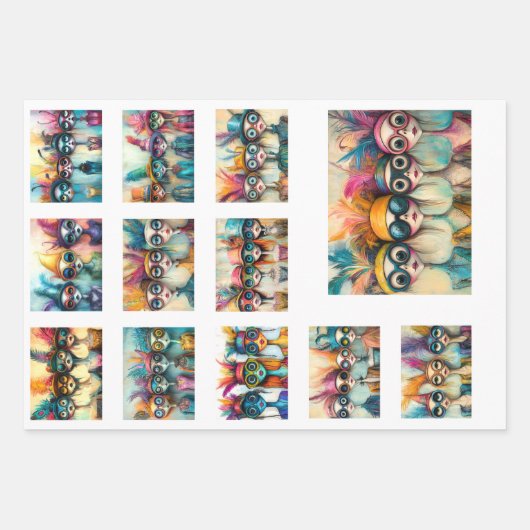 Scrapbook Design Wackadoodle Levendig gekleurd Inpakpapier Vel (Voorkant)