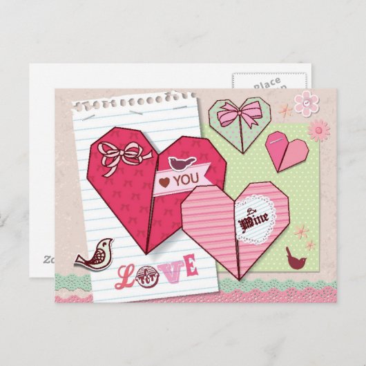 Scrapbook met Love Elements Briefkaart (Voorkant / Achterkant)