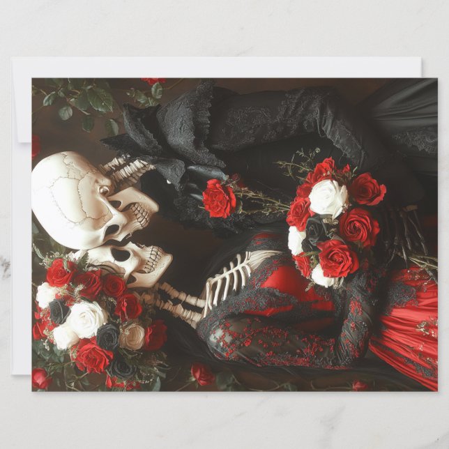 Scrapbook Paper Whimsical Wedding Zwart & Rood (Voorkant)