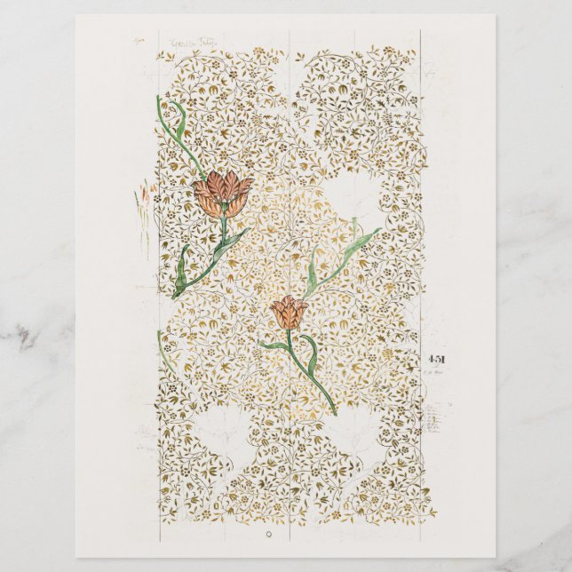 SCRAPBOOK PAPER : WILLIAM MORRIS : GARDEN TULIP (Voorkant)