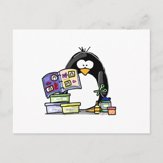 Scrapbook Penguin Briefkaart (Voorkant)