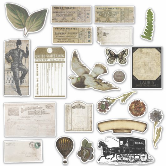  Scrapbook Stickers  Ephemera (Voorkant)