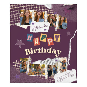 Scrapbook Stijl Feest Foto Verjaardagsachtergrond Afdruk
