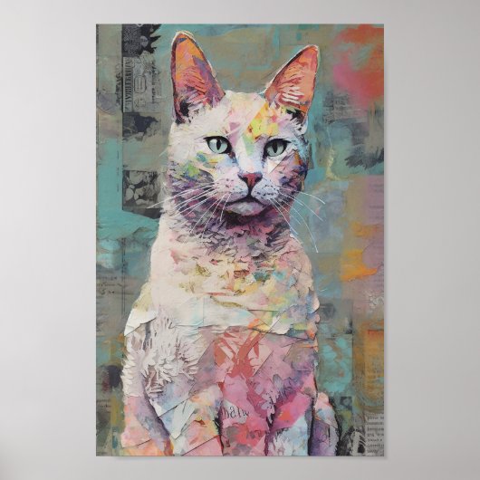 Scrapbook Style Cat Poster (Voorkant)