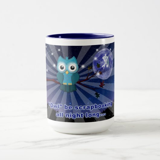 Scrapbookers "Owl be scrapping Al nacht Lang" Mok (Midden)